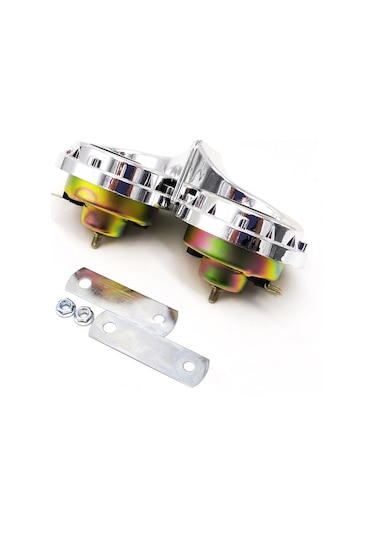 Samdoo 12v Çift Tonlu Salyangoz Korna - Yüksek Sesli Araç Ve Motosiklet Uyarı Sistemi 2'li Set