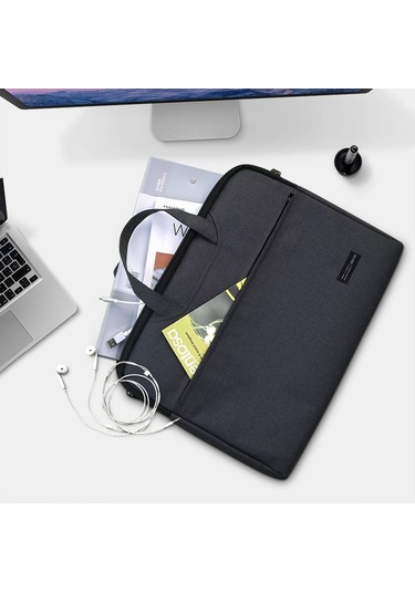 Deli 5590 Portatif Evrak Çantası Toplantı Kaydı Saklama Çantası Bilgisayar Çantası Siyah