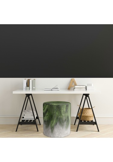 Bluehomeconcept Adawall Yeşil Palmiye Yaprak Detaylı Puf