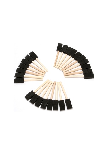 Vkemall Çocuklar İçin 25'li Ahşap Saplı Sünger Boyama Fırçası Seti - Yaratıcı Dıy Sanat Aktivitesi