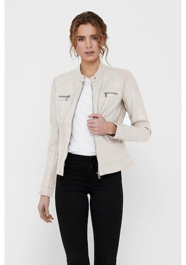 Only 15081400 Onlbandıt Faux Leather Bıker Otw Noos Kadın Deri Pıu Ceket Moonstruck