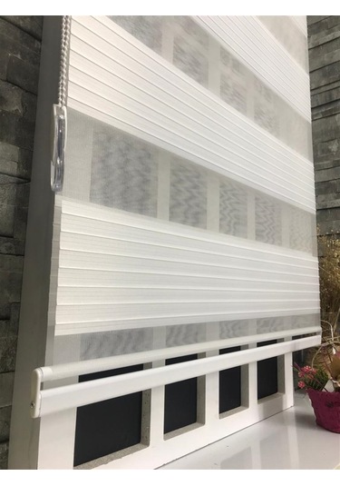 Storburada Pliseli Stor Zebra Perde Ekru Stb481-d Ekru