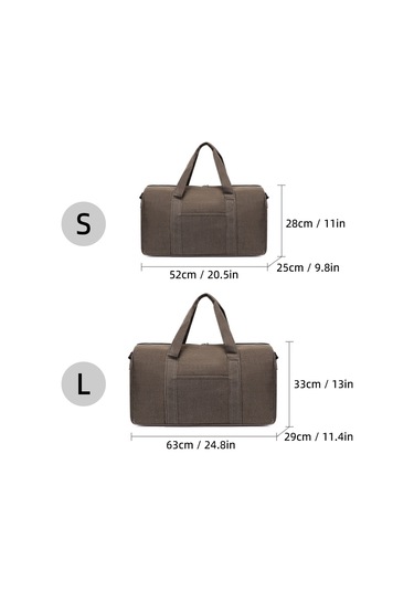 Seyahat Spor Çantası Büyük Kapasiteli Kanvas Seyahat Large Siyah Siyah