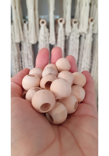 Tahahamak 40 Adet 16MM Ahşap Boncuk