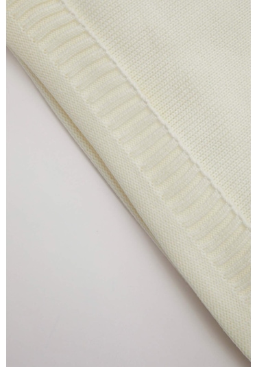 DeFacto Kız Bebek Yazı Baskılı Bisiklet Yaka Triko Kazak C8089A524AUBG744 Bej