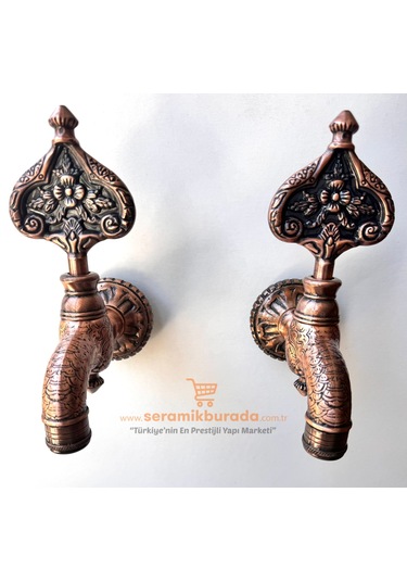 Lpd Hamam Taslı İkili Desenli Özel Osmanlı Musluğu Bakır Bakır