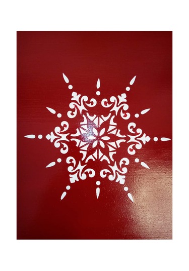 Yeni Yıl Tepsisi Ahşap Dekoratif Kare Kahve, Çay, Söz, Nişan, Sunum , Servis Tepsisi Kırmızı