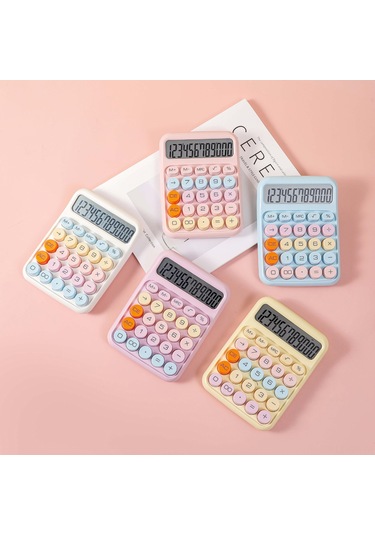 Singree Ofis Hesap Makinesi, Mekanik Klavye İle Yuvarlak Büyük Tuşlar, 12 Haneli Ekran, Öğrenci Ve Muhasebe İçin, Sakura Pembe Aaa Pil Dahil Değil Pembe