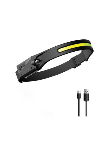 Kosona Usb Şarjlı Ipx4 Su Geçirmez 350 Lumen 10w Cob Kafa Feneri - Outdoor Bisiklet, Gece Koşu, Balıkçılık İçin Siyah Kadın Kullanıma Özel Çok Renkli