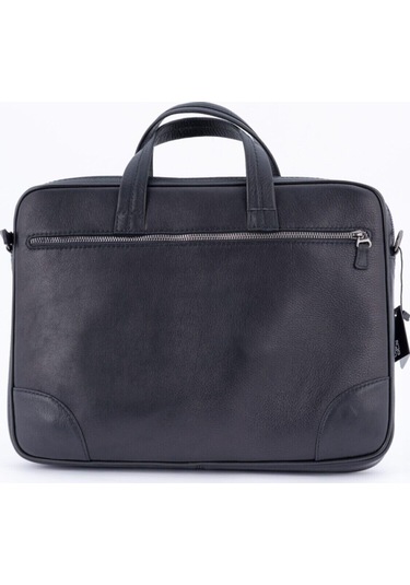 129 Model Uyumlu Tek Gölü Hakiki Deri Evrak Çantası Notebook Çantası-125916 Siyah
