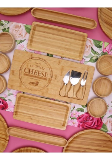 Atbyhome Cradle 6 Kişilik 20 Parça Doğal Bambu Kahvaltı Takımı Kahvaltı Seti Sunum Seti Bambu