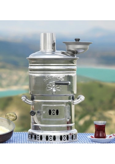 Sözenler Krom Odunlu Kömürlü 4 L Semaver Inox