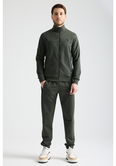 Shooter Sportswear Elit Class Füme Erkek Eşofman Takımı Mevsimlik Kapüşonlu Manşetli Rahat Kalıp Haki