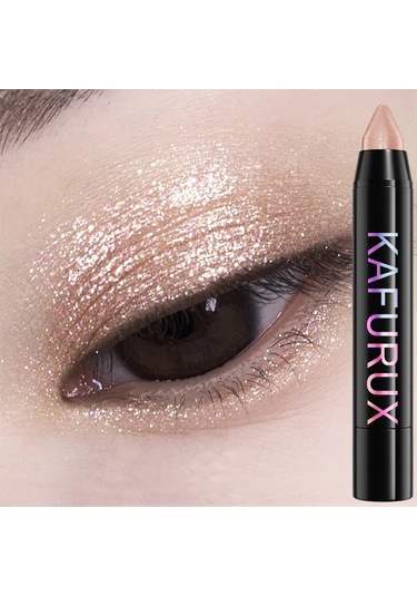 24 Renk Sedefli Glitter Göz Farı Eyeliner Kalem Su Geçirmez Mat Çıplak Göz Farı 04 Dark Topaz