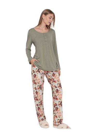 Limissi Viskon Pijama Takımı Haki