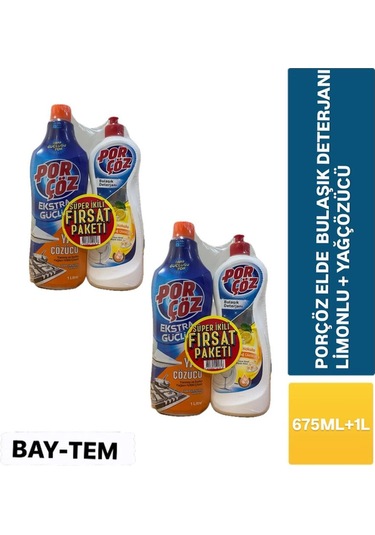 2 Adet 675 Ml Elde Bulaşık Deterjanı Limon + 2 Adet 1000 Ml Ekstra Güçlü Yağ Çözücü