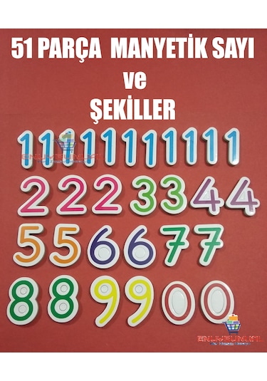 Diytoy Manyetik Sayılar Ve Şekiller 51 Parça Eğitici Öğretici Set