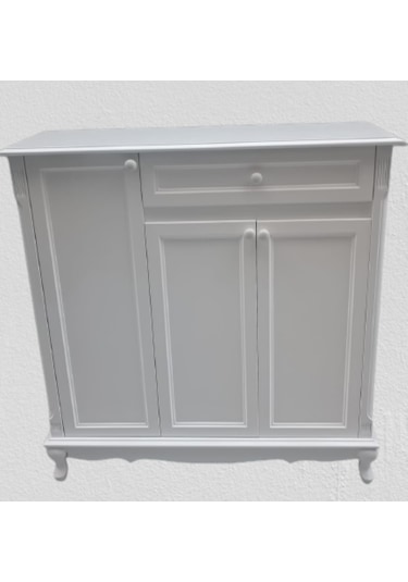 Bengi Ayakkabılık  Çok Amaç Model Parlak Beyaz 3 Kapaklı