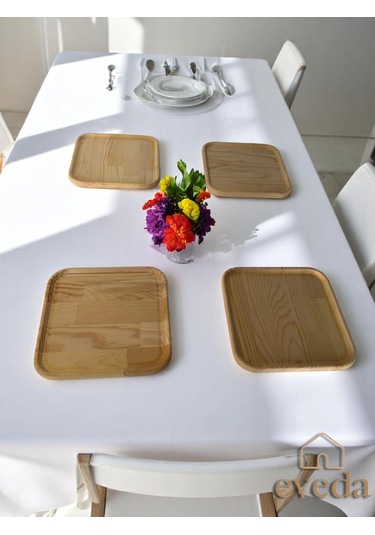 Eveda Çam Kare Tabak 6lı Diğer