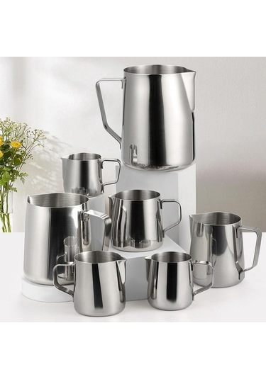 Novahub Paslanmaz Çelik Latte Köpürtücü 600ml Metal Sürahi Süt/kahve