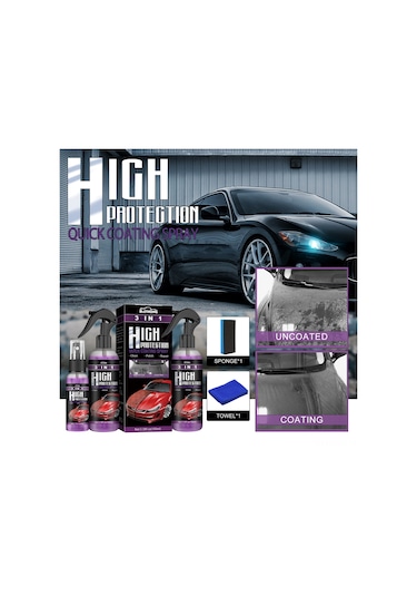 Geeksen Rayhong 100ml Otomobil Boya Spreyi: 3'ü 1 Arada Hızlı Koruma, Renk Değiştirme Ve Temizleme Kaplama Seti