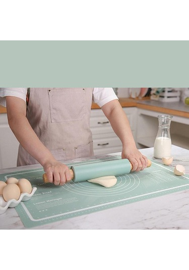 Mavi 1 Adet Artış Yapışmaz Kalınlaşma Pişirme Mat Pişirme Araçları Silikon Mat Pasta Haddeleme Yoğurma Pedi Pizza Hamuru Mutfak Aksesuarları Büyük