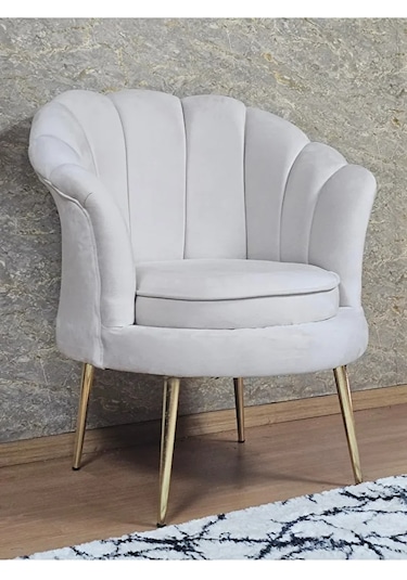 Tekli İstiridye Gold Kaplama Sivriltme Ayak Çay Seti Koltuk Tekli Çok Renkli