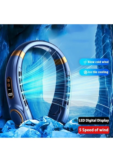 Liangmei Taşınabilir Boyun Fanı, Led 4 Soğutma Plakalı Eller