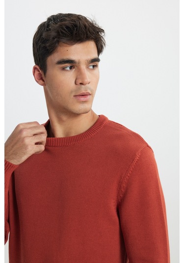 Regular Fit Normal Kesim Turuncu Triko Kazak L242474700 Turuncu