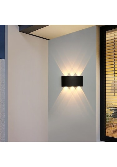 5 Adet 10 Watt Gün Işığı Ledli Işık Süzmeli Dekoratif Led Aplik Salon Balkon Ünite Üstü Aplik Siyah