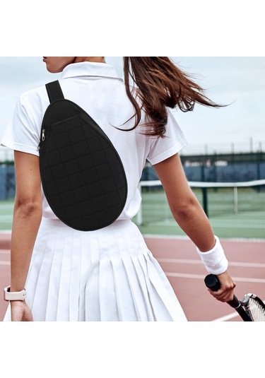 Suntek Tenis Çantası Taşınabilir Raket Taşıma Crossbody Siyah