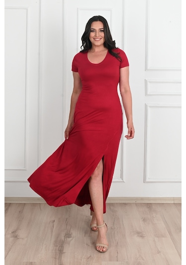 Koza Butik Kadın Yırtmaç Detaylı Elbise 5174-23 001