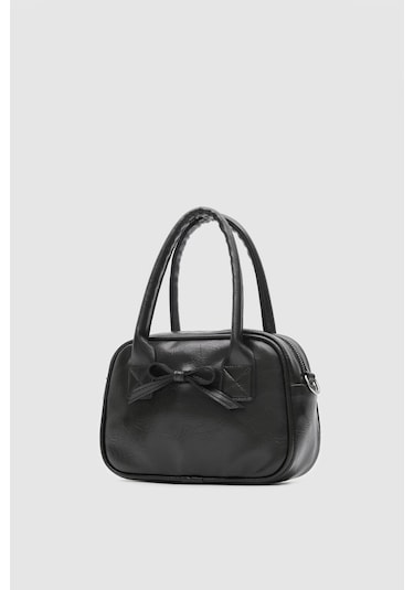 Shule Bags Perfect Kurdele Detaylı El Ve Çapraz Çanta Siyah Siyah