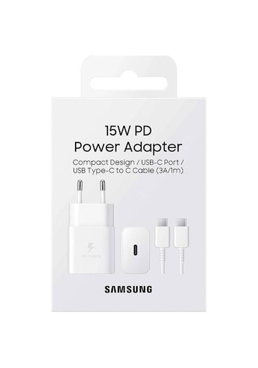 Samsung 15W PD Type-C To Type-C Şarj Aleti Beyaz