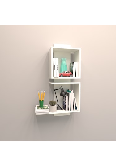 Rafkestir Artı Duvar Raf Set Beyaz ( Parlak )