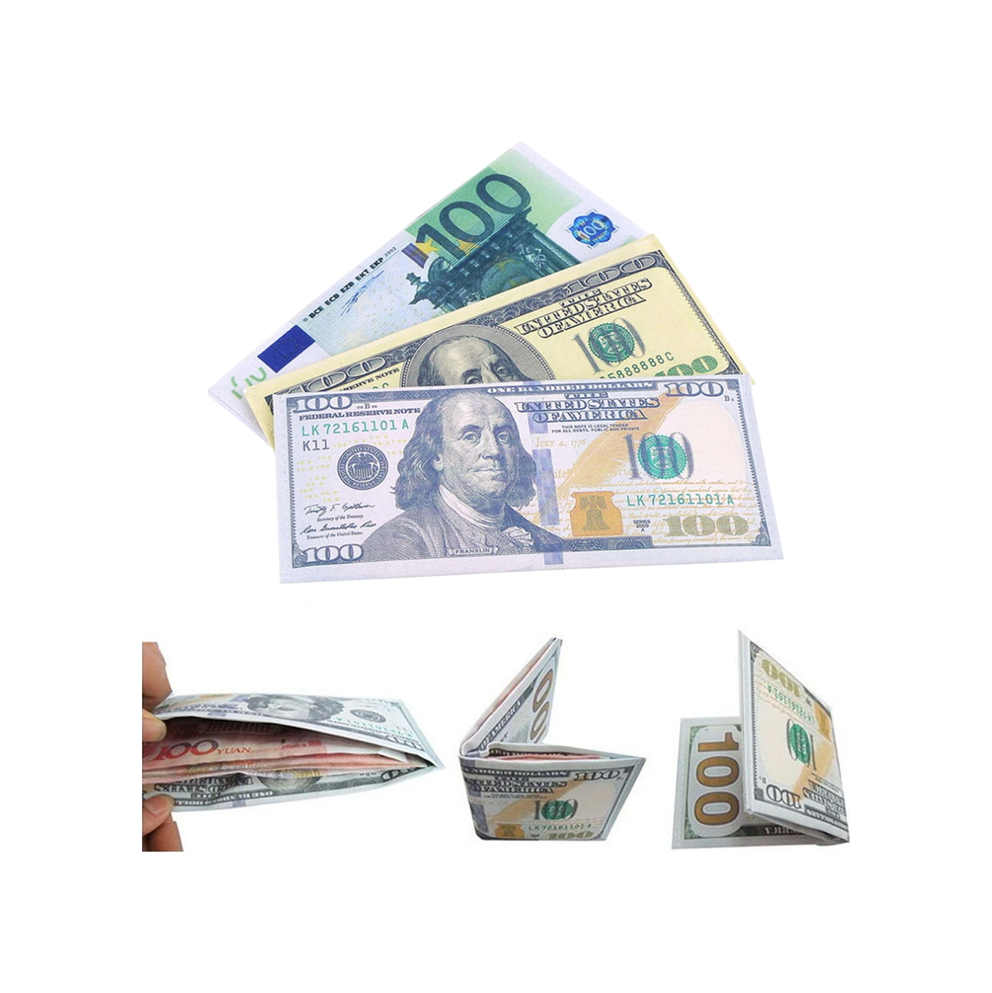 Youmex Kanvas Cüzdan, Gerçek Para Görünümlü, Hediye İçin Eğlenceli, 3 Stilden Seçim, 190x80mm Diğer