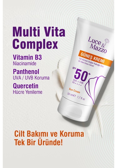 Luce & Mazzo Çok Yüksek Koruyucu Yüz Vücut Güneş Kremi SPF50+ 50 ML