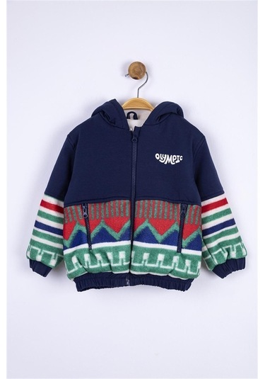 Erkek Bebek Etnik Fermuarlı Hırka-lacivert Lacivert