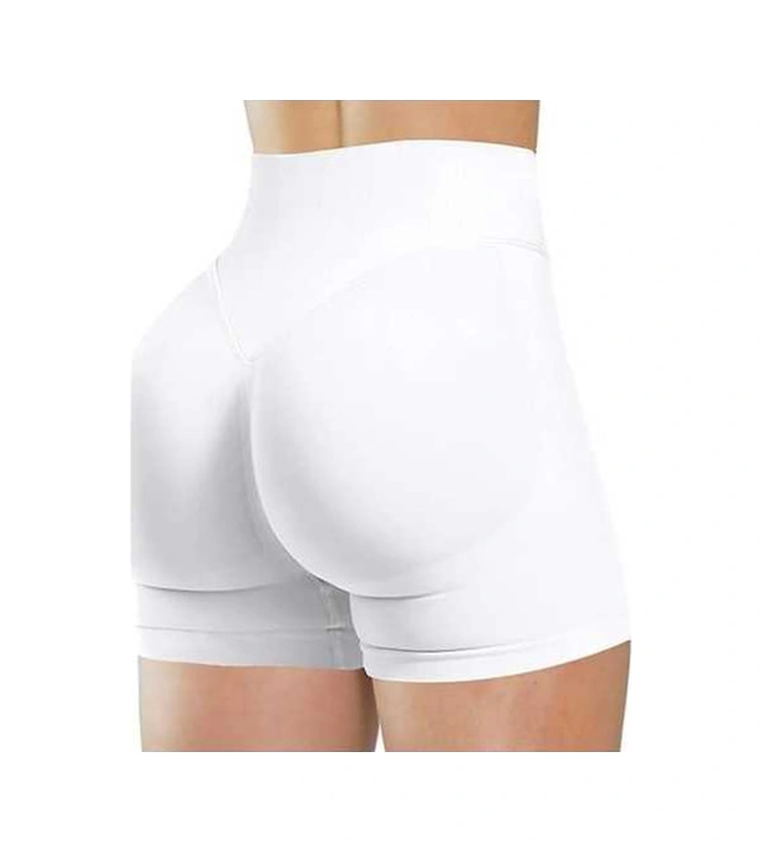 Zyzqstore Yaz Yüksek Beli Yoga Şort - Koşu Fitness Moda Tayt Weiß Erkek Beyaz Beyaz