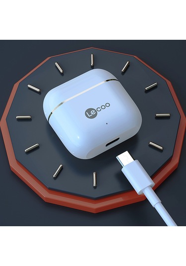 Qingmipy Lecoo C7 Bluetooth 5.1 Kulaklıklar - Yarı Girişli Spor Stili, 13mm Hoparlör, 4 Saat Çalma Süresi, Type-c Şarj, Beyaz