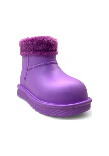 190 Çocuk İçi Kürklü Yağmur Botu Lila