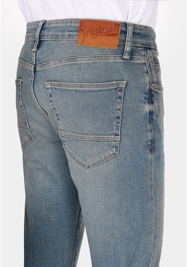 Colins Slim Fit Düşük Bel Dar Paça Erkek Mavi Jean Pantolon Cl1073434 Q1.v1 Dn43322 DENİM