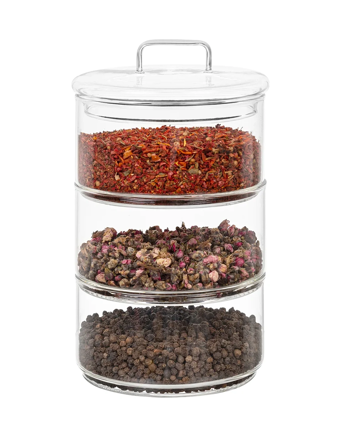 Elan Gallery Dökme Yiyecekler İçin 3 Bölmeli Kavanoz, 400 Ml 70737067 Beyaz