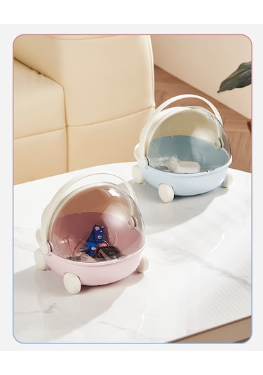 Masaüstü Aperatif Oyuncak Toz Geçirmez Saklama Kutusu-mavi