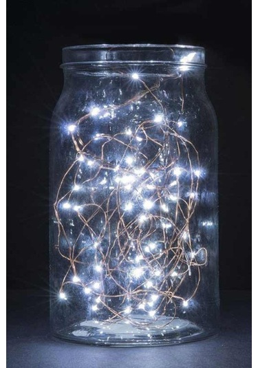 Riverworld Pilli 5 Metre Dekoratif Peri Led Beyaz Aydınlatma Süsl