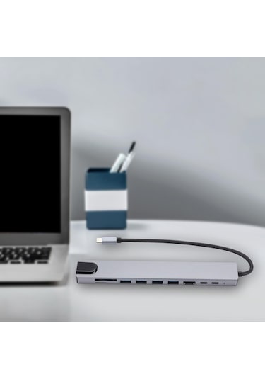 Suntek 10'u 1 Arada Usb C Hub Bağlantı İstasyonu Sağlam