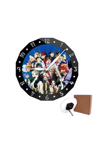 Primepickings Yaratıcı My Hero Academia Modern Basit Masa Saati Duvar Saati Süs Hediye - Mutfak, Yatak Odası, Ofis İçi A