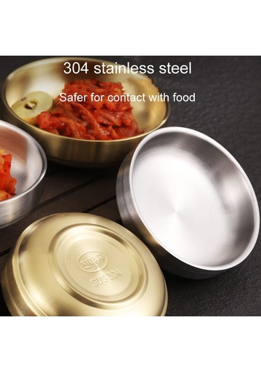 Sones 304 Paslanmaz Çelik Sos Kabı Mutfak Izgara Baharat Kabı Çatal Bıçak Takımı, Model: 13cm Altın