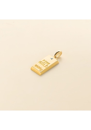 14 Ayar Altın Külçe Fine Gold Kolye Ucu 0,90 Gr-6637 Altın