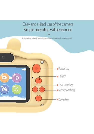 1080p Çocuk Dijital Kamera Çocuklar İçin Video Çift Lensli 2.0 İnç Ips 8x Zoom